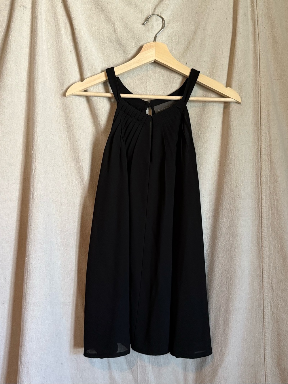 Sunday in Brooklyn Black Pleated Halter Top Blouse